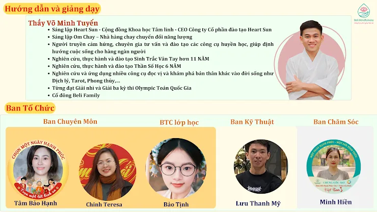 Thầy Võ Minh Tuyến và Ban tổ chức khóa Đột phá Thần Số Học Tỉnh Thức